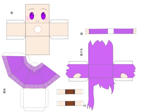 かのにゅーさん　ペーパークラフト