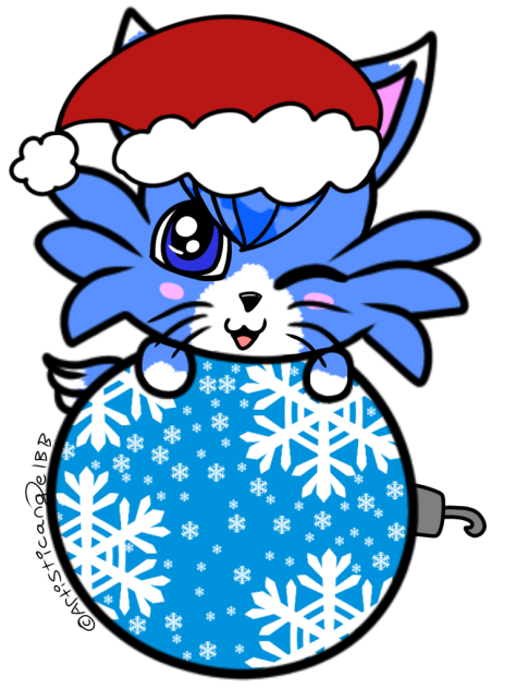 Blue Kitten On Christmas Ornament - Spee
