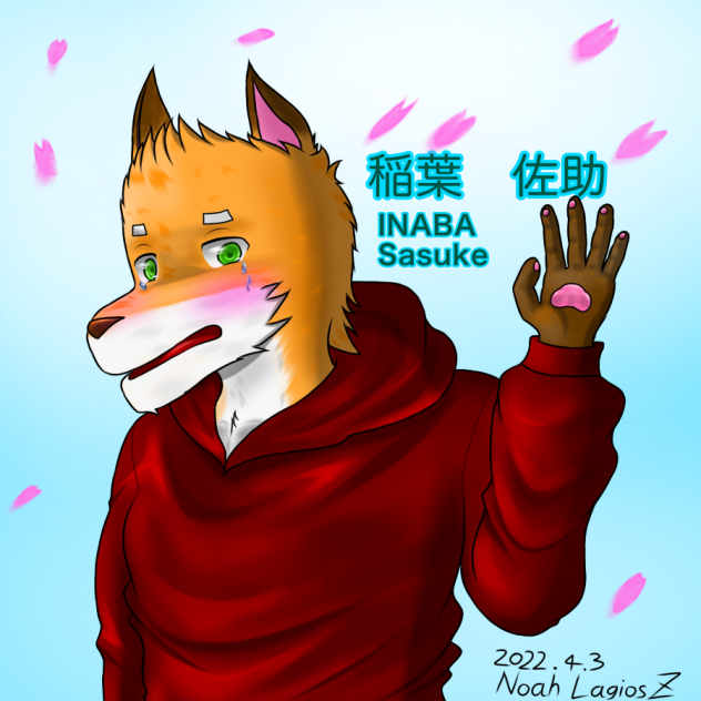 ［イラストメイキング］桜散りゆく刹那🦊🌸
