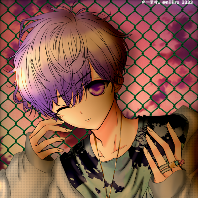 少年と夕日 🌆