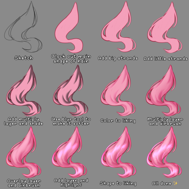 How to shade hair ibisPaint