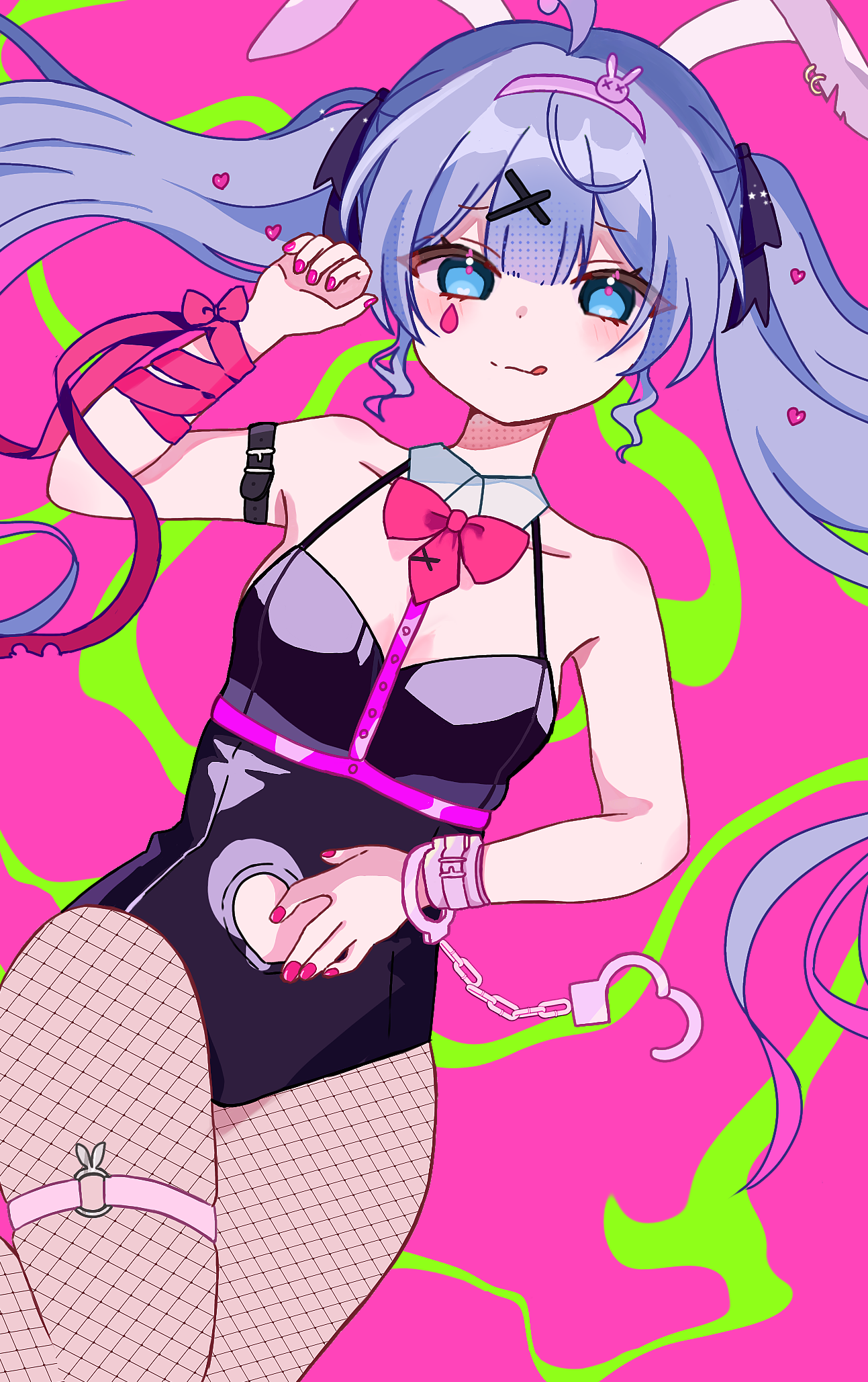 ART 手描き アート ラビット 一点モノ イラスト ラビットホール🐇💗 \ミクの日/ #初音ミク #初音ミクイラスト #ミクの