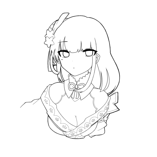 原神 雷電将軍 線画　Raiden shogun　Baal