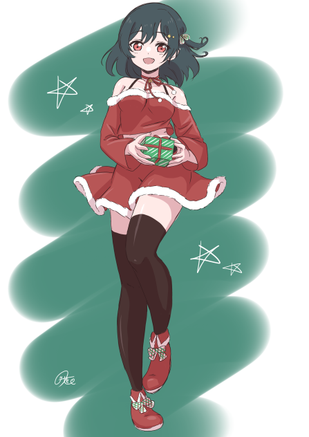 らくがき、サンタな栞子
