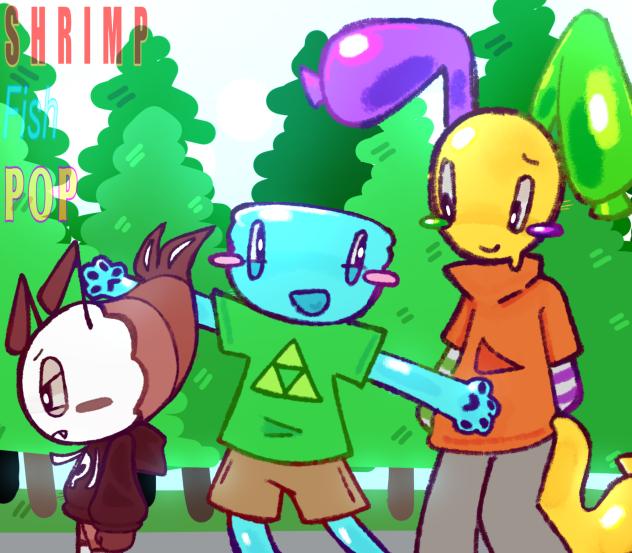 shrimp fish pop au fanart 😛😛