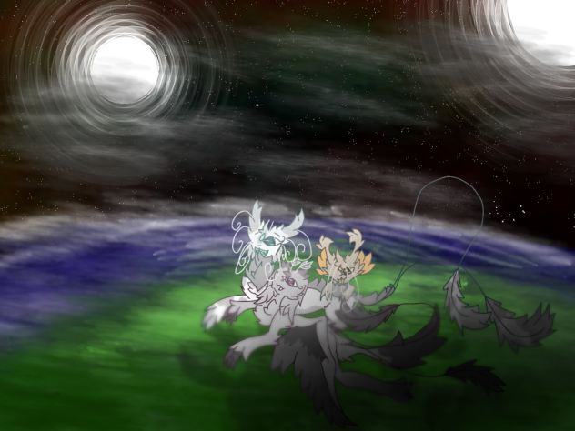 3 Siblings in a glowing night.(Edited) - ibisPaint