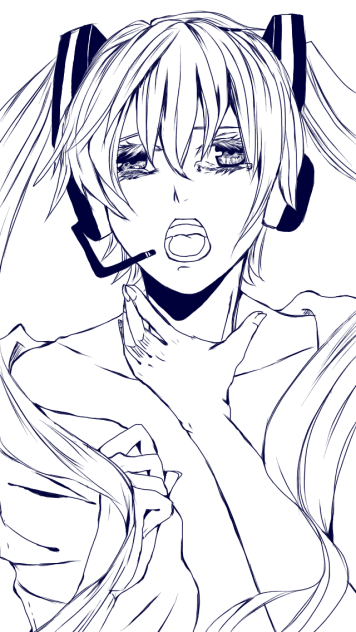 ミクさん線画