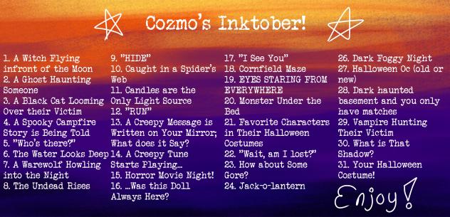 MY INKTOBER PROMPTS! 🎃