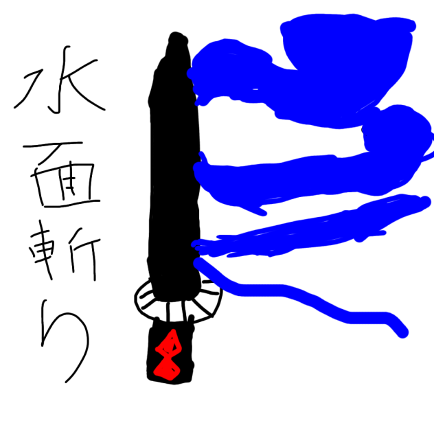 水面斬り、再現してみたんですけど下手くそなのでごめんなさい