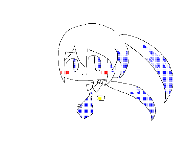 そよ風に吹かれるミクちゃん