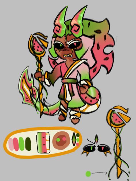 WATERMELON DRAGON CUKI WATCH SPEEDPAINT