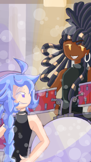 I drew my character and my cousin’s OC