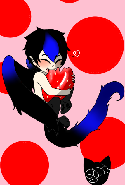 Chibi Harpy eating a 🍓(OC)