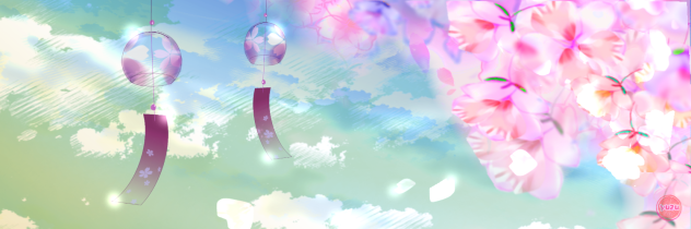 フリーヘッダー桜風鈴２(Twitter)