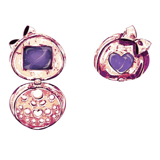 Clear Rosegold Circle Pager