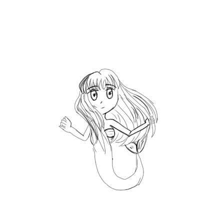 人魚(線画)
