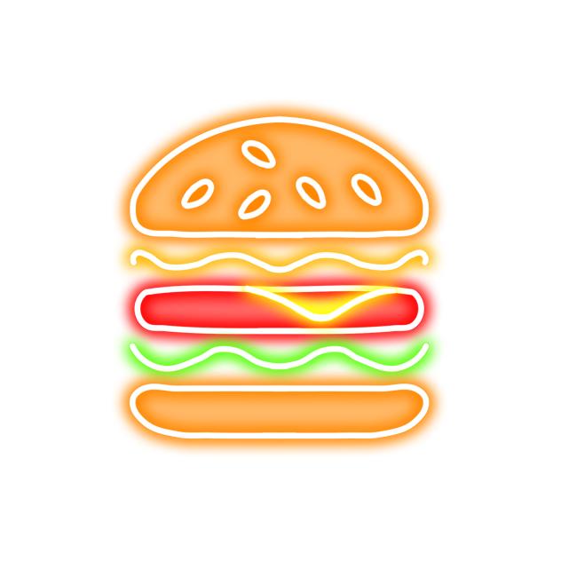 burger neon icon 2