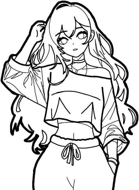 Anime girl coloring
