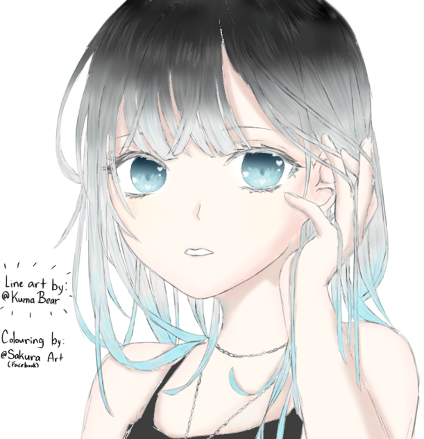 Gentle Glance - lineart by Kuma Bear