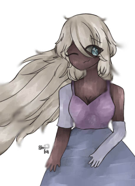 A Girl with Long Wavy Hair