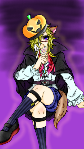 ハロウィン？ 線画塗らせていただきました