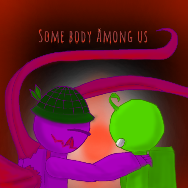 Somebody Among us purple & lime