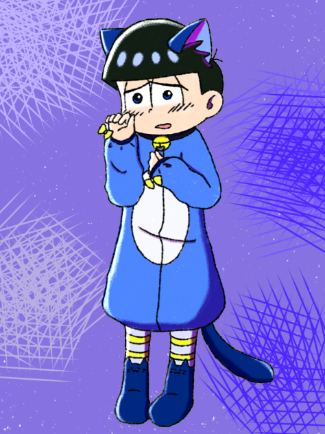 猫カラ松！ カケアミ1だけで塗らせて頂きました！