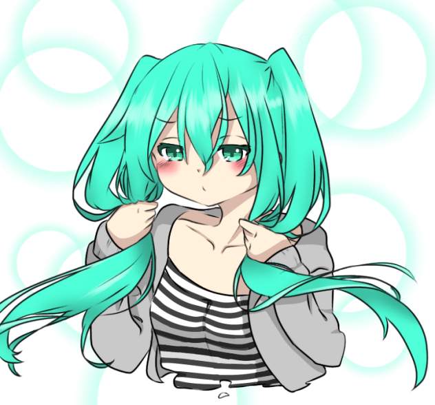 ミクちゃん風（線画）