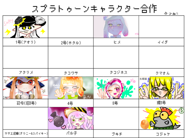 スプラトゥーンキャラクター合作(コジャケ)