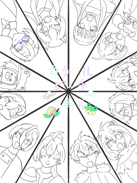 カラフルピーチ3周年(線画)