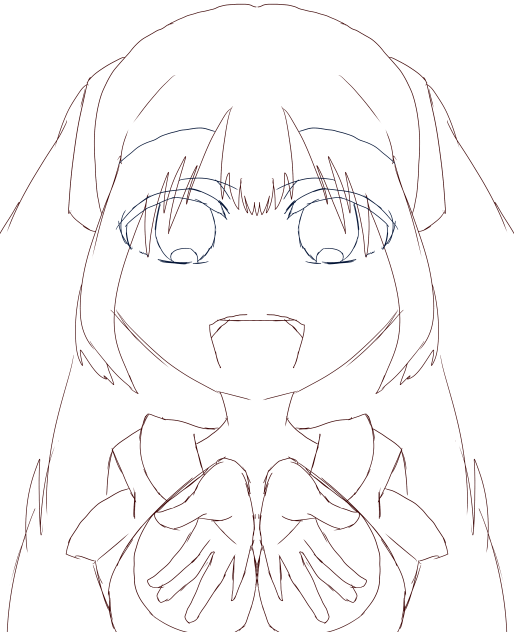 ミクさん　線画