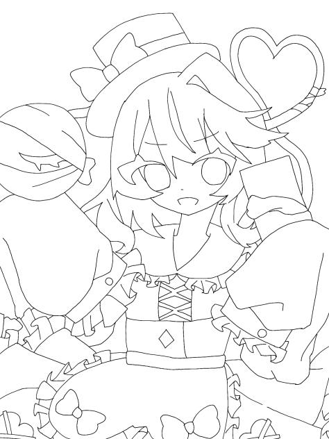 バレンタインこいしちゃん！　線画