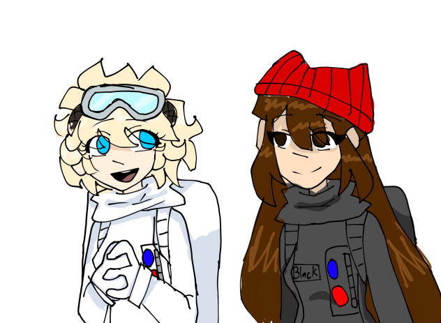 Rushed doodle of two of my among us ocs