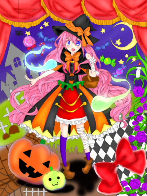 ハロウィン   (線画塗らせてもらいました)