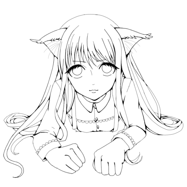 猫耳線画(修正版)