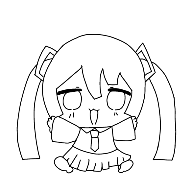 これで限界だ、、まいたけダンス(初音ミク)線画