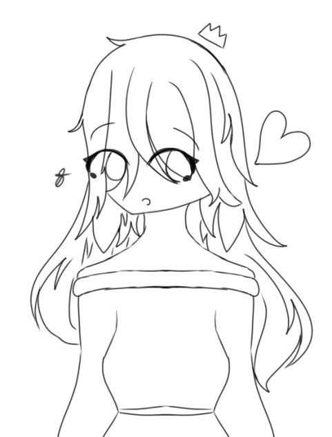 A Princess with a Heart Lineart