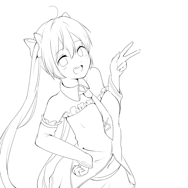 初音ミク3 線画