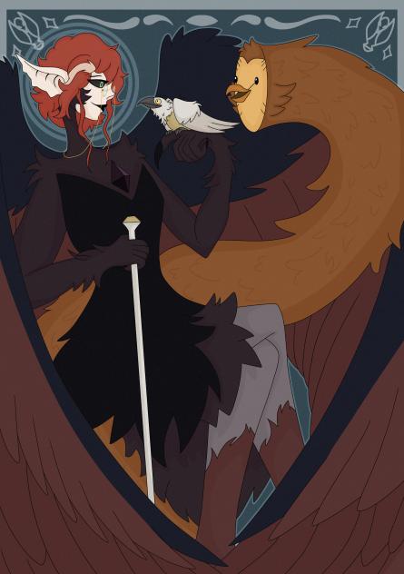 Harpy Lilith and her two birds