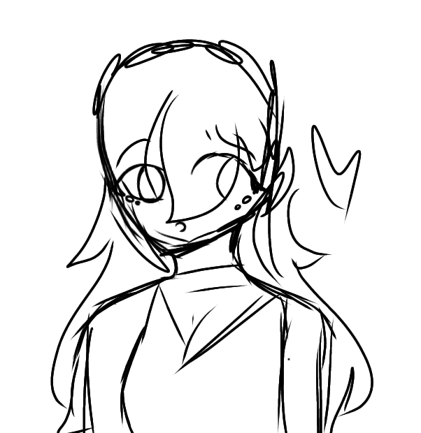 Girl With cute Hair Sketch