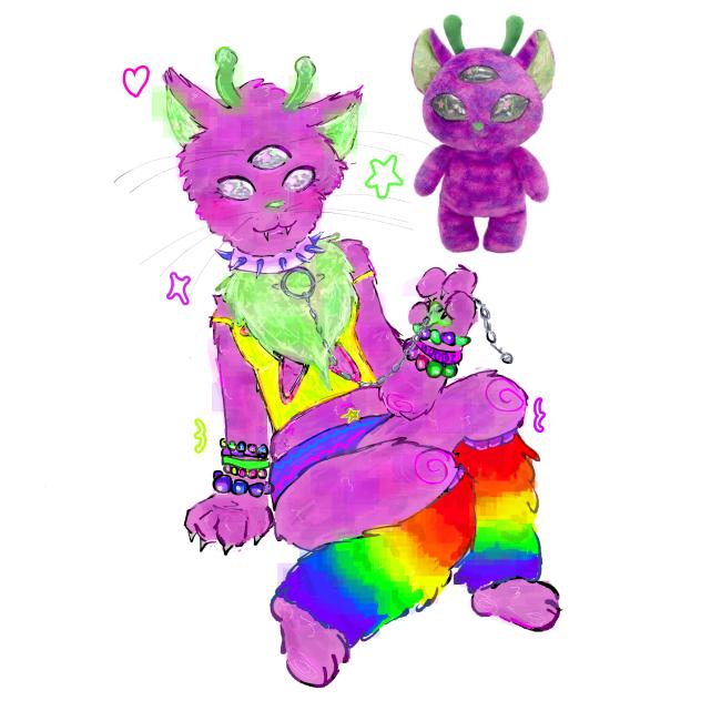 Alien rave cat