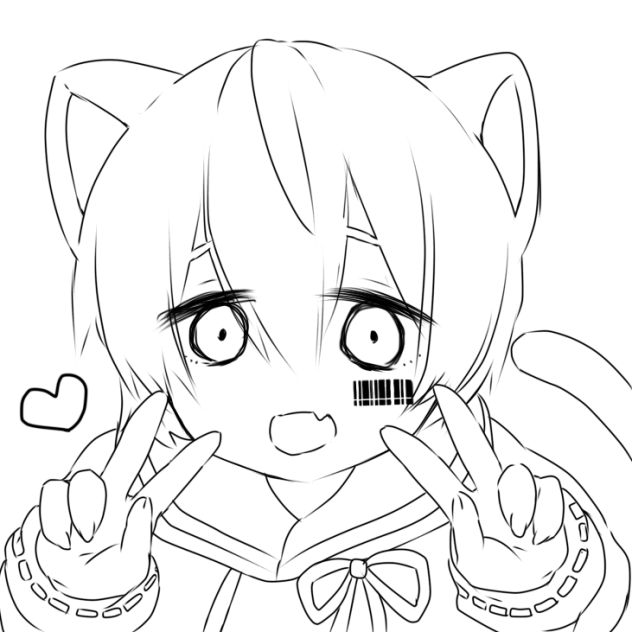 スタンプのまふくん線画！