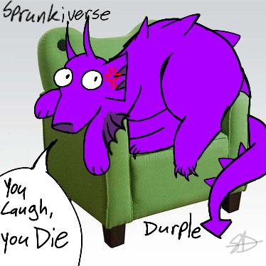 Sprunki - Durple on a frog chair