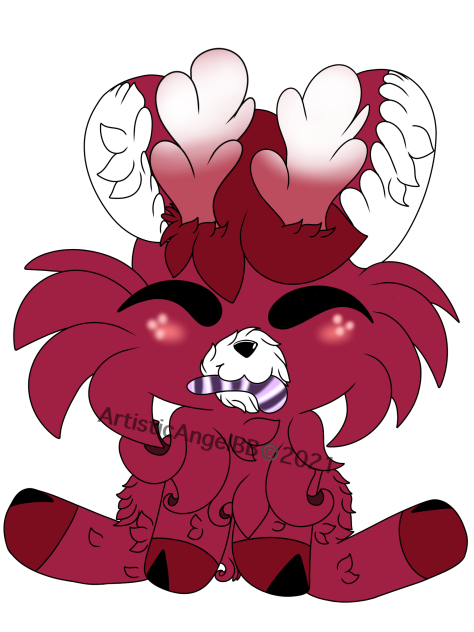 Little Maroon Reindeer With Candy Cane