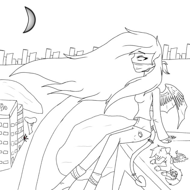 [art collab] with shisha art  (line art)