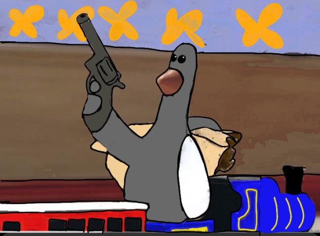 feathers mcgraw gun