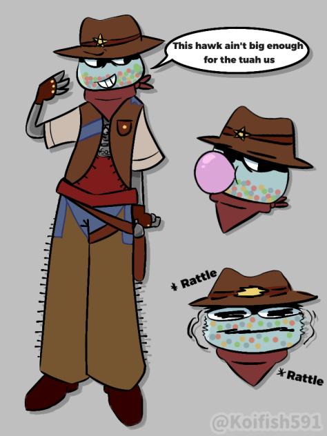 Gumball machine cowboy