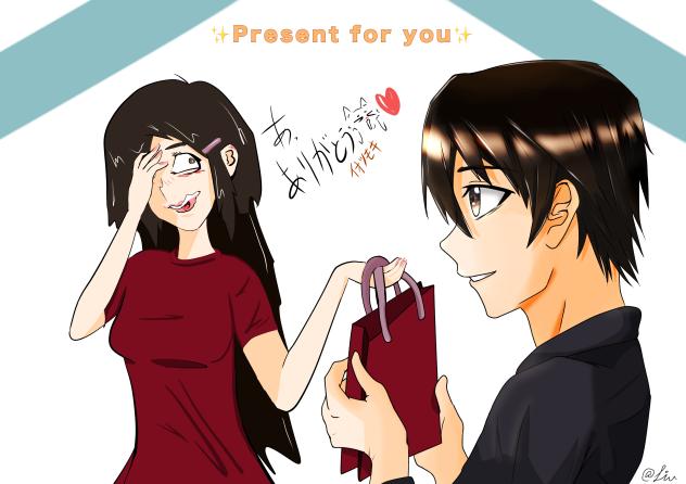 リウ様とコラボ　照れ顔