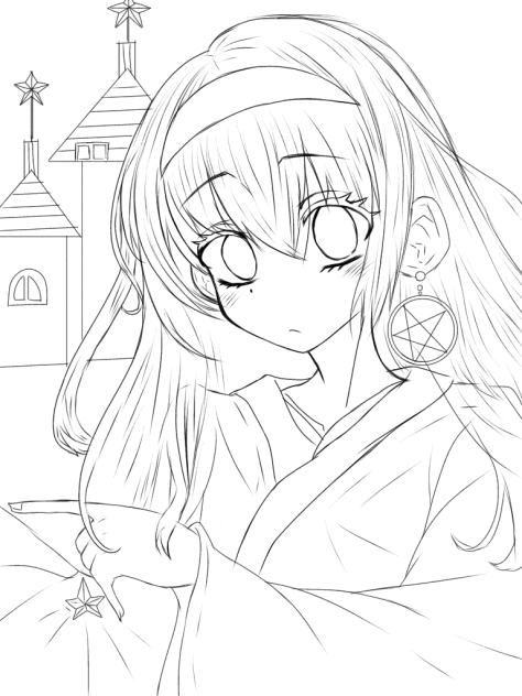 キラキラ光る☆彡  線画