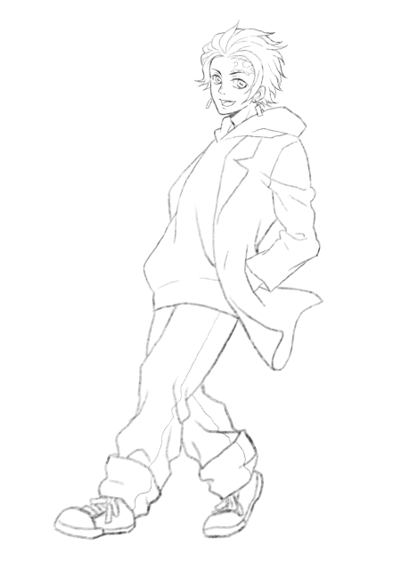 現代っぽい炭治郎 線画